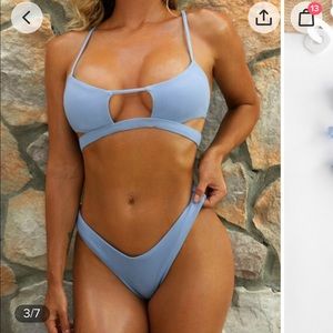 Powder Blue Cutout Bikini
